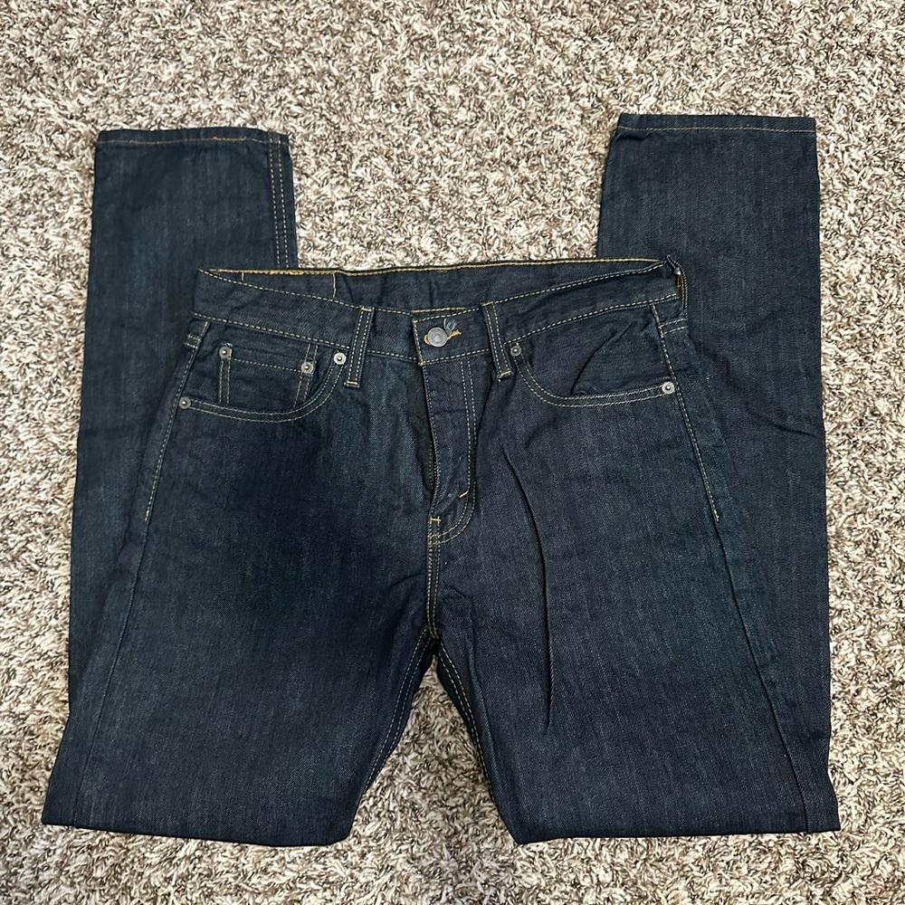 Levi’s Men’s 502 Dark Wash Taper Fit Jeans 33W x 30L - Picture 4 of 8